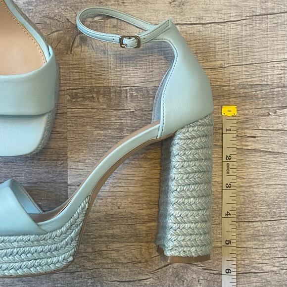 Madden Girl Omega Blue Faux Leather Platform Sandal Ankle Strap Heels NWOT - Picture 10 of 11